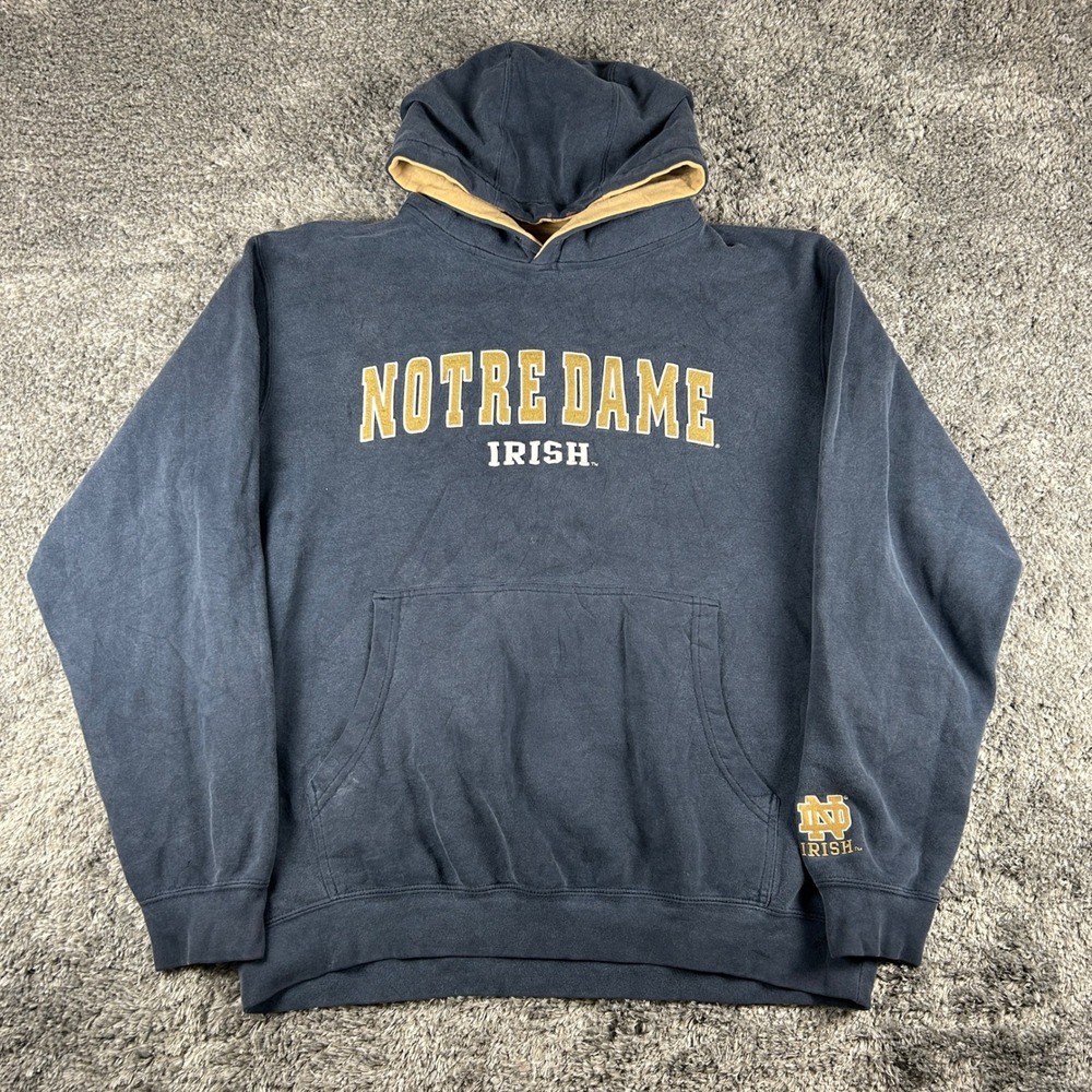 Team‎ Edition Notre Dame Hoodie Mens L Blue Fighting Irish Collegiate Sweatshirt